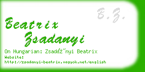 beatrix zsadanyi business card